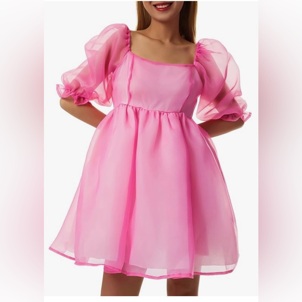Women's Puff Sleeve Tulle Princess Dress Sz M
